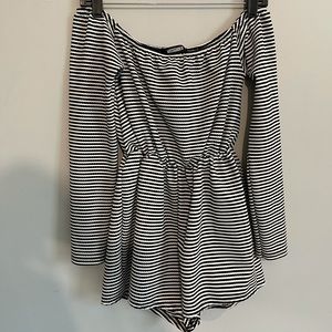 Off the should striped romper size small